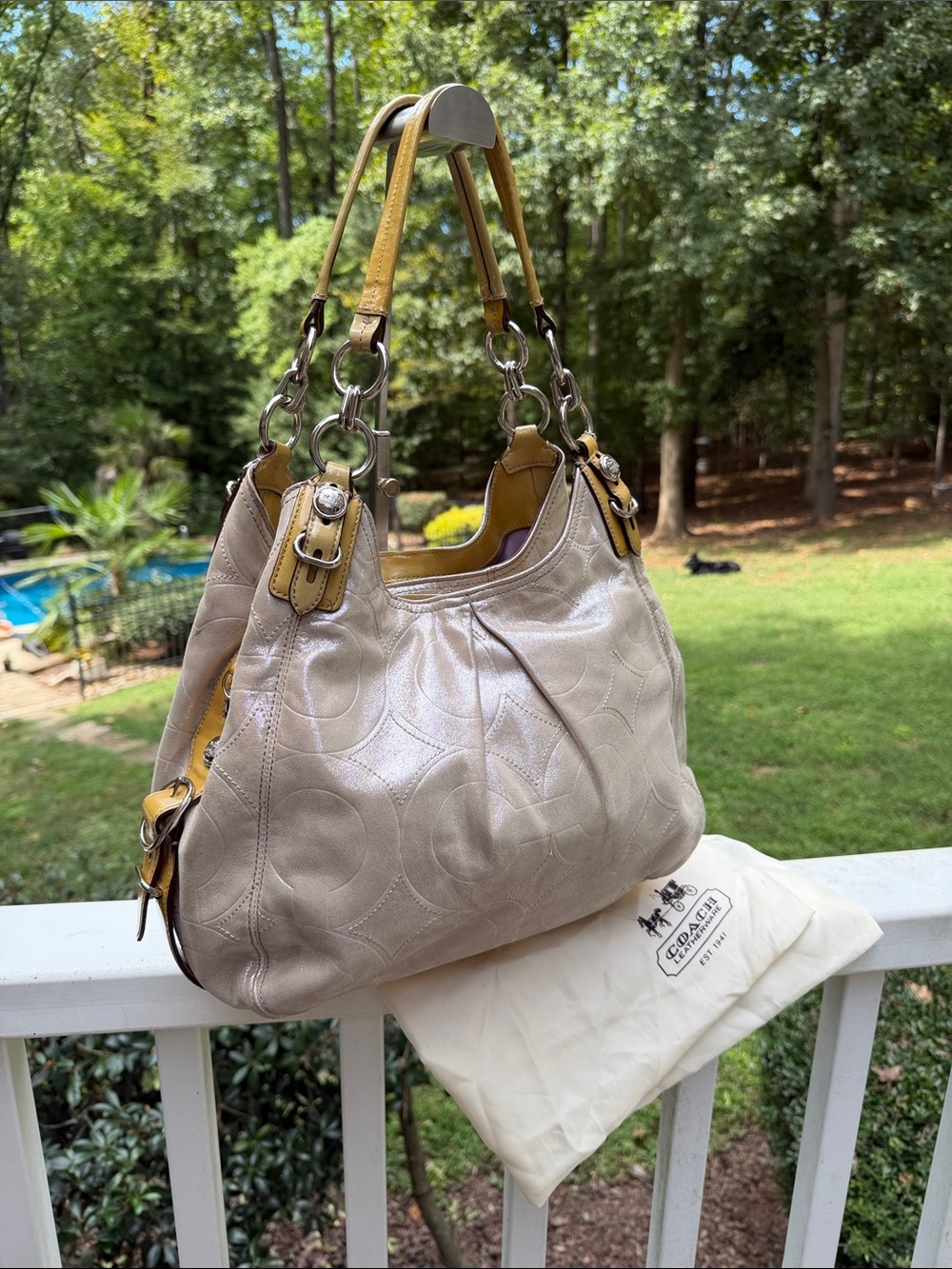 Coach Y2K Mia Signature Sateen Shimmer Maggie Shoulder Bag – Style E1069-15727
